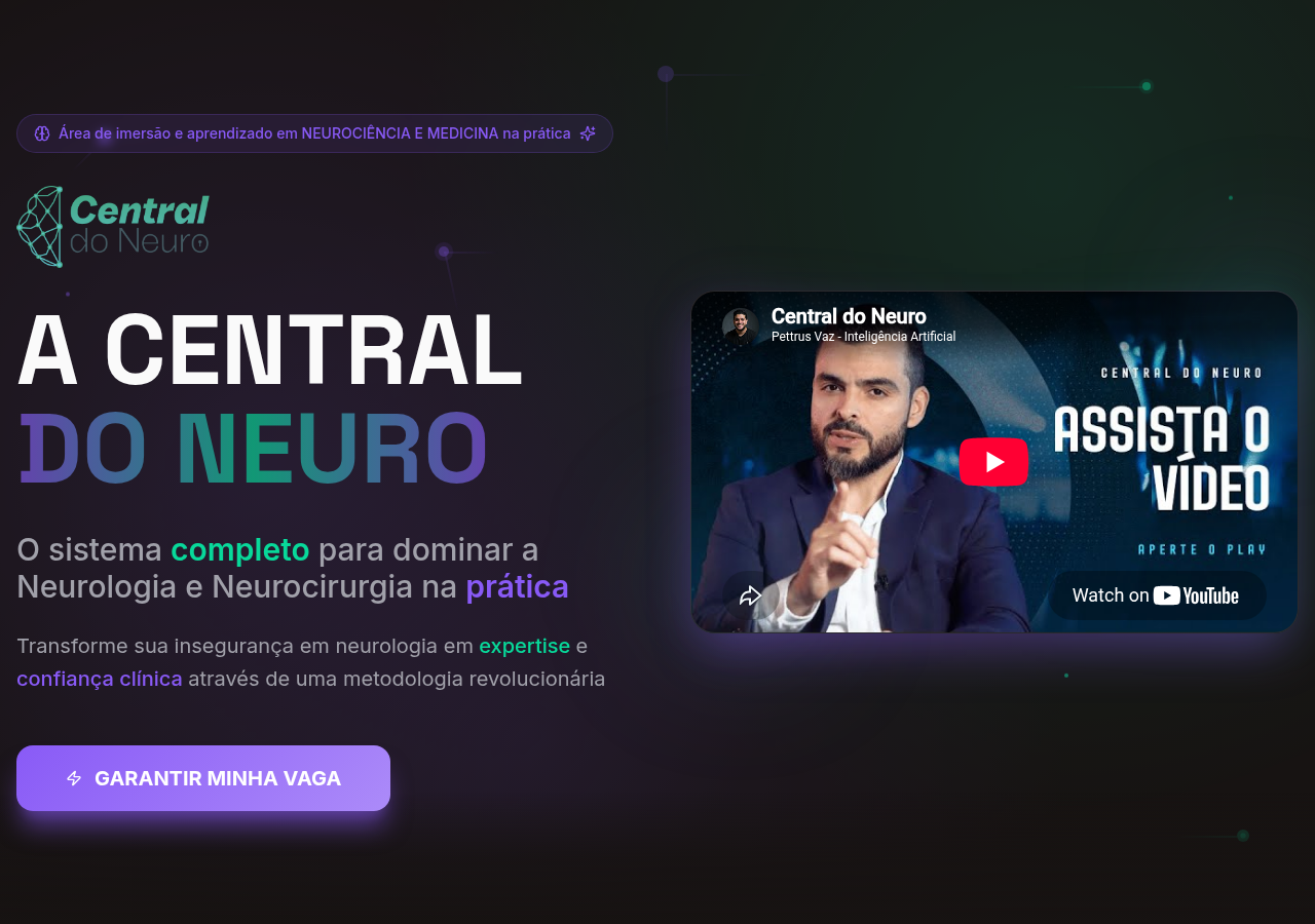 Site desenvolvido para Central do Neuro — Educação Médica e Neurologia