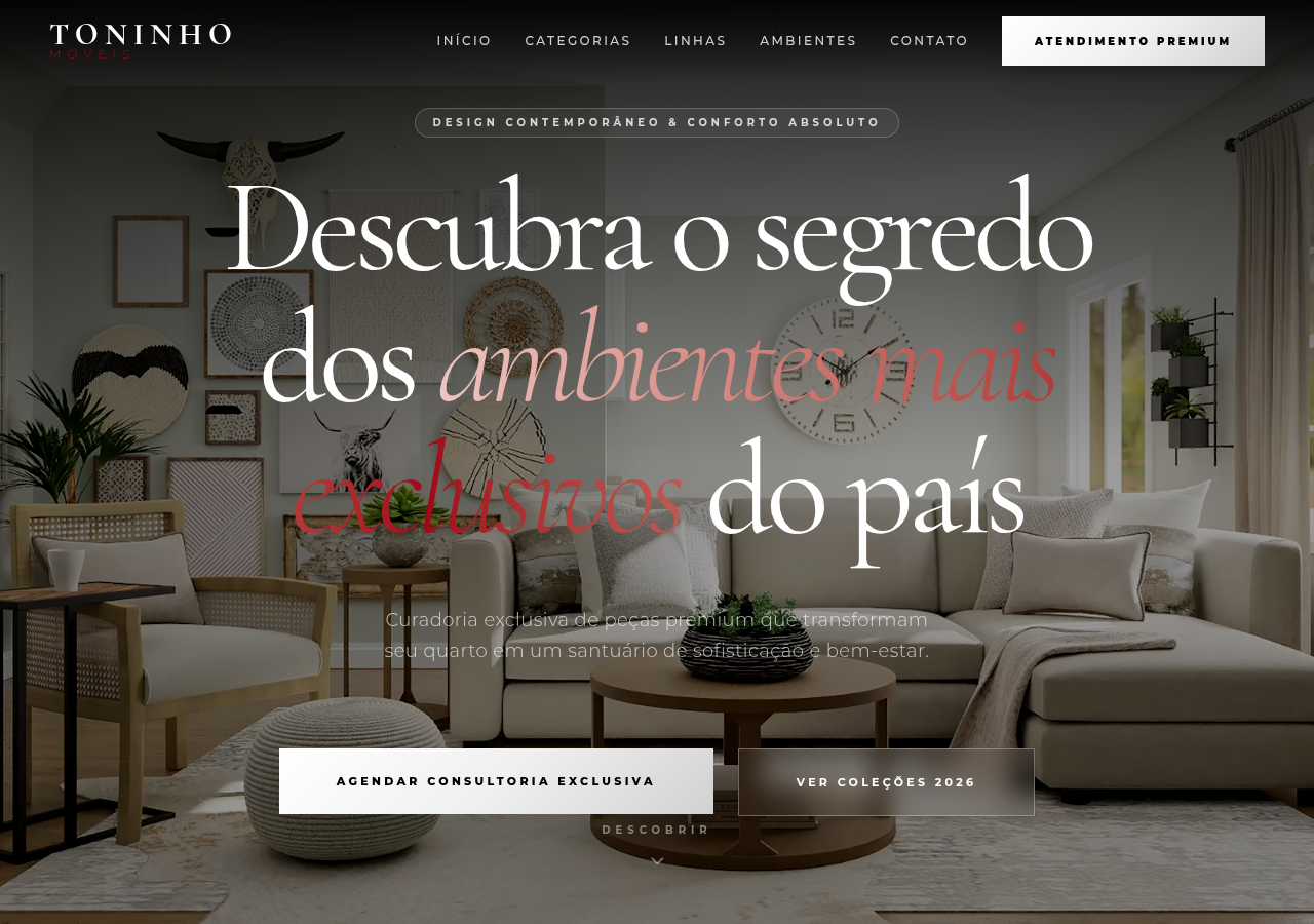 Site desenvolvido para Toninho Móveis — Móveis e Design de Interiores
